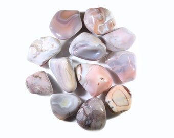 Pink Botswana Agate Tumbled Polished Stones MED - 1, 5, 1/2 LB- Polished Gemstones-Healing Crystals-Reiki-Bulk Crystals-Wholesale Crystals