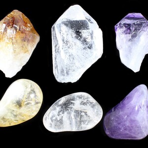 Crystal Points A Grade Set | Amethyst Point | Citrine Point | Clear Quartz Point | Bulk Wholesale Crystal | Healing Crystal | Quartz Crystal