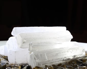 1-5 LB Lots of Selenite Sticks w/free shipping | 3" Selenite Wands| Raw Selenite | Selenite Log | Bulk Crystals | Wholesale Crystals |