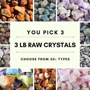 3 LBS RAW CRYSTALS | You Pick 2 | Rough Rocks for Tumbling | Bulk Wholesale Crystals | Rough Rocks | Healing Crystals | Raw Rough Gemstones