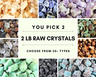 2 LB RAW CRYSTALS | You Pick 2 | Bulk Wholesale Crystals | Rough Rocks and Stones | Healing Crystals | Raw Gemstones | Amethyst|Rose Quartz