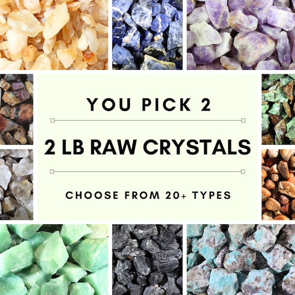 2 LB RAW CRYSTALS | You Pick 2 | Bulk Wholesale Crystals | Rough Rocks and Stones | Healing Crystals | Raw Gemstones | Amethyst|Rose Quartz