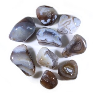 Gray Botswana Agate &quot;A Grade&quot;, Large Size - Tumbled Grey Botswana Agate Gemstone-Polished Gemstones-Bulk Wholesale Crystal-Healing Crystal