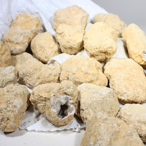 Break Your Own Geode | Set of 20 | &quot;A&quot; Grade Unbroken Crystals | 2&quot; - 4&quot; Clusters | Bulk Wholesale Geodes Break Open | Quartz Rough Rock