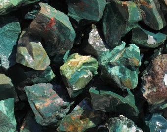 Green Jasper Grade B Rough Rocks I Raw Crystals for Tumbling I 1 LB Bulk Raw Crystals I Wholesale Healing Crystals I Lapidary Supply |