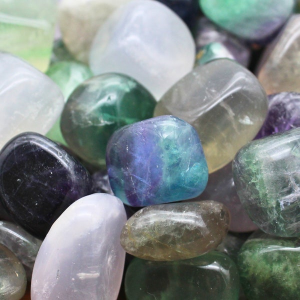 Fluorite "Cubed" Tumbled Stones - "A Grade Extra Quality" - Fluorite Polished Gemstones-Bulk Tumbled Stone-Wholesale Tumbled Stone