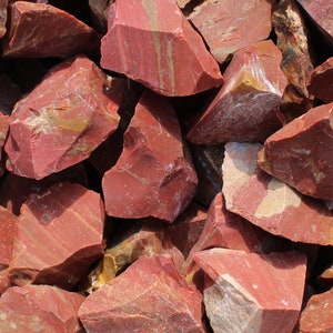 Red Jasper | Large Rough Rocks for Tumbling | Size: 2&quot; - 3&quot; |  1 LB Bulk Raw Wholesale Healing Crystal | Decorative Stones | Lapidary Supply