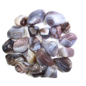 Gray Botswana Agate 0.5 - 1&quot; Tumbled Gemstones-Tumbled Botswana Agate Grey-Polished Gemstones-Bulk Crystals-Crystals-Healing Crystals