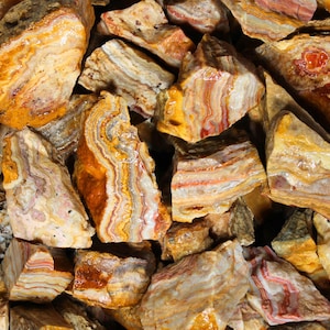 Yellow Lace Agate | Tumbling Rough Rocks from Indonesia | Raw Crystals for Tumbling, Crafts and Lapidary | Wholesale Bulk Crystal