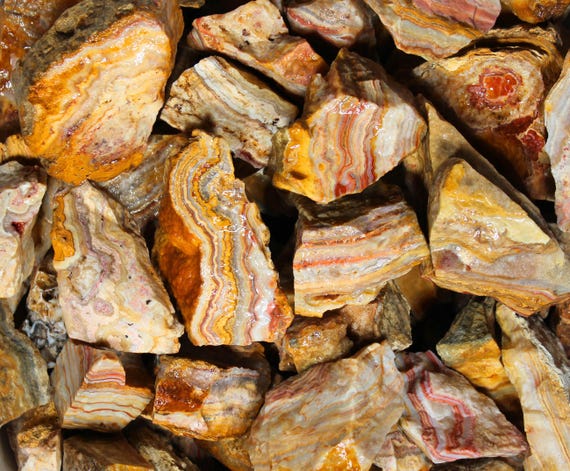 Yellow Lace Agate | Tumbling Rough Rocks from Indonesia | Raw Crystals for Tumbling, Crafts and Lapidary | Wholesale Bulk Crystal