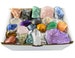 21 pcs Beginner Crystal Kit-Raw Crystal Set-Healing Crystal Set-Crystal Discovery Set-Amethyst Cluster-Bulk Crystals-Rose Quartz-Amethyst 