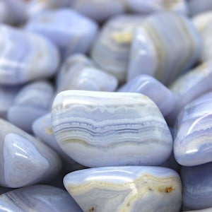 Blue Lace &quot;A Grade&quot; Agate Tumbled Gemstone-Blue Lace Agate-Polished Gemstones-Tumbled Stones-Healing Crystals-Bulk Crystal-Wholesale Crystal