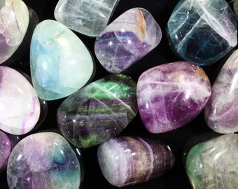 Fluorite "A Grade" Tumbled Stones-Fluorite Gemstones-Rainbow Fluorite Stone-Bulk Tumbled Stones-Wholesale Stone-Polished Stone