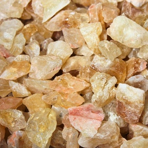 Citrine | Brazilian Crystals | Size 0.5&quot; to 1&quot; | Rough Rocks for Tumbling | Bulk Wholesale Crystals | Heat-Treated Quartz | Healing Crystal