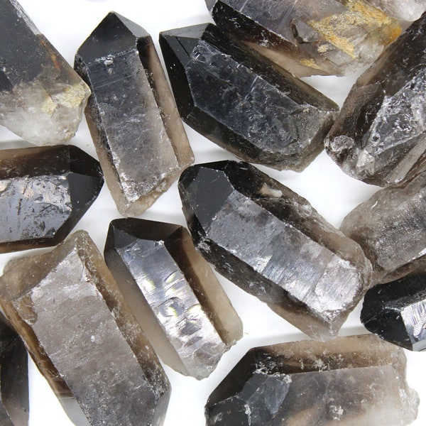 Smoky Quartz Points | 2" - 3" | Raw Smoky Quartz Crystal | 1, 5 or 10 Bulk Crystals | Healing Crystals | Healing Stones Quartz