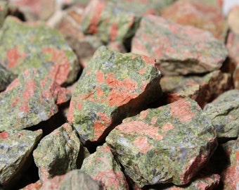 Unakite | Tumbling Rough Rocks from South Africa - Raw Crystals |  Bulk Wholesale Rough Stones - Decorative Stones -Lapidary- 1LB options