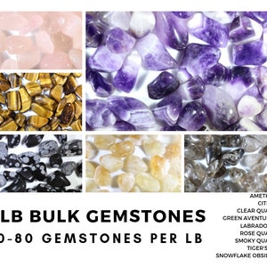 Bulk 1 LB Tumbled Gemstones-Amethyst-Rose Quartz Crystal Gemstones-Bulk Gemstones-Bulk Crystals-Wholesale Crystals-Healing Crystals