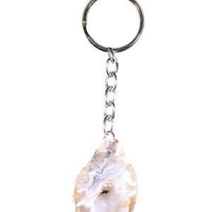 Oco Agate Geode Keychain-Crystal Keychain-Crystal Geode Keychain-Mini Agate Geode Keychain-Small Agate Geodes-Unique Gemstone Keychain image 3