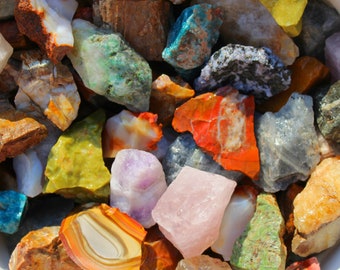Madagascar Mix Large Rough Rocks for Tumbling-Size 2" - 3"- Bulk 1 LB Rough Rocks-Bulk Wholesale Rock-Bulk Crystal-Tumble Mix-Stone-Lapidary