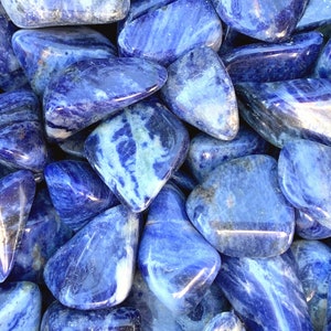 Sodalite &quot;Granite&quot; Tumbled Stones-Sodalite Polished Stones-Sodalite Crystal-Sodalite Stones-Wholesale Bulk Crystals-Healing Crystals-Chakra