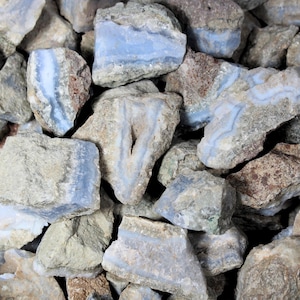 Blue Lace Agate | Tumbling Rough Rocks from Namibia | Raw Agate | Raw Crystals for Tumbling and Craft Supplies | Wholesale Bulk Crystal