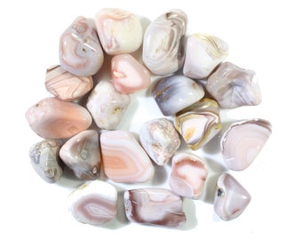 Pink Botswana Agate Tumbled Gemstones - SM & MED Sizes - Pink Polished Gemstones-Healing Crystals-Bulk Crystals-Wholesale Crystals-Reiki