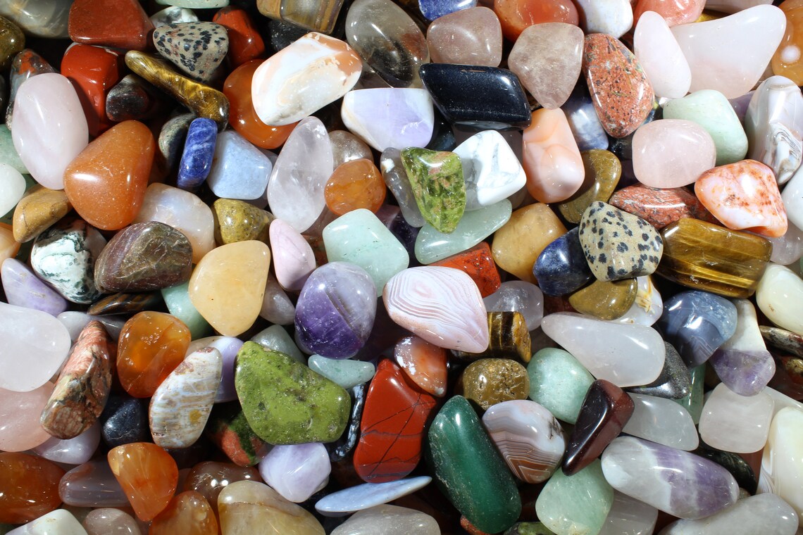 1/4 LB Colorful Tumbled Gemstones Bulk Etsy