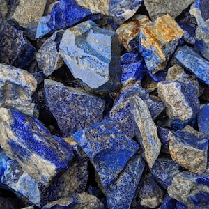 Lapis Lazuli | Rough Rocks for Tumbling | Raw Crystal Gemstones for Craft Goods and Hobbies | Bulk Wholesale Lapis Crystal Stones