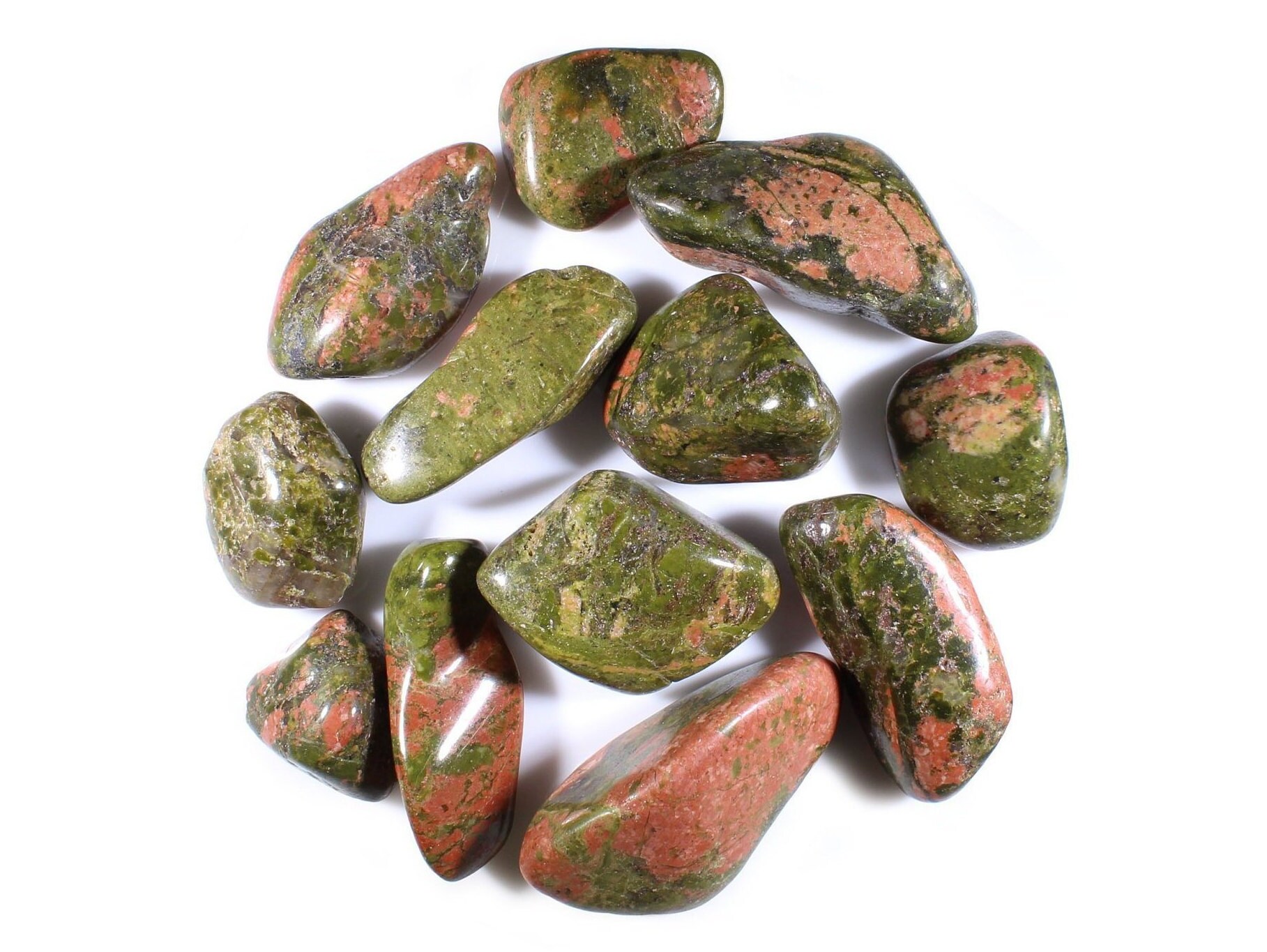 Unakite Tumbled Gemstones-Tumbled Unakite-Tumbled Gemstones-Bulk Crys…