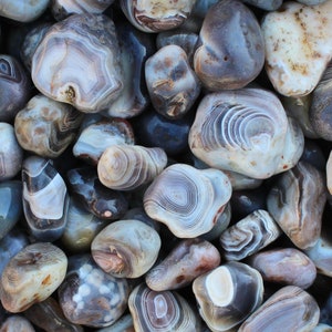 Gray Botswana Agate Tumbling Rough Rocks - Bulk Wholesale Rough Stones - Grey Rough Rocks - Tumble Polish - Decorative Stones -Lapidary- 1LB