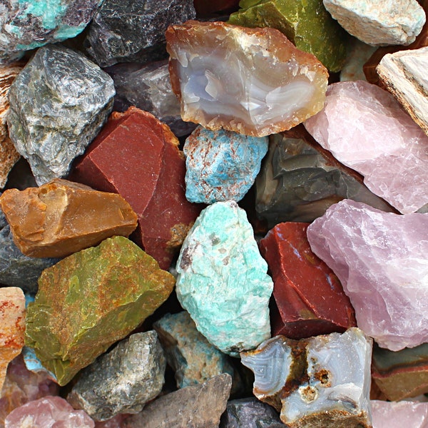 Madagascar Mix Large Rough Rocks for Tumbling-Size 2" - 3"- Bulk 1 LB Rough Rocks-Bulk Wholesale Rock-Bulk Crystal-Tumble Mix-Stone-Lapidary