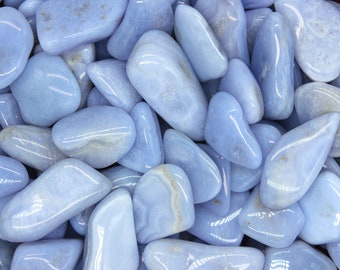 Blue Lace Agate Tumbled Gemstone-Blue Storm Agate-Polished Gemstones-Tumbled Stones-Healing Crystals-Bulk Crystals-Wholesale Crystals-Reiki
