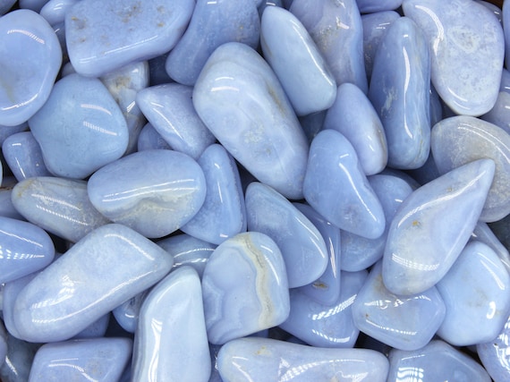 Blue Lace Storm Agate Tumbled Gemstone Blue Storm Agate Polished Gemstones Tumbled Stones Healing Crystals Bulk Crystals Wholesale Crystal