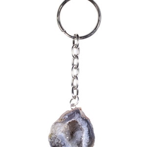 Oco Agate Geode Keychain-Crystal Keychain-Crystal Geode Keychain-Mini Agate Geode Keychain-Small Agate Geodes-Unique Gemstone Keychain image 2