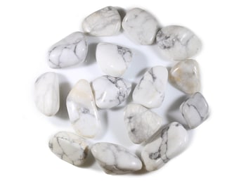 Howlite "White Magnesite" Tumbled Stones from Zimbabwe | White Howlite Healing Crystal Gemstones from South Africa | Bulk Wholesale Crystals