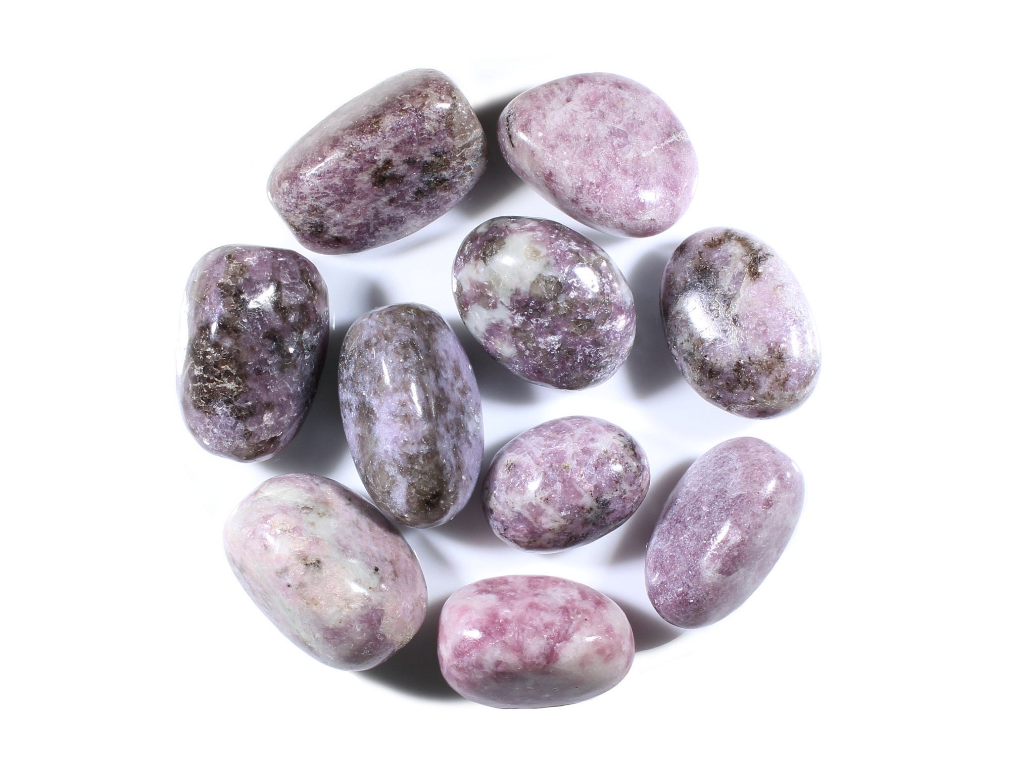 Lepidolite Stone Tumbled-Lepidolite Crystal Tumbled Polished Gemstone…