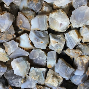 Blue Gray Agate | Tumbling Rough Rocks from Asia | Agate | Raw Crystals for Tumbling and Craft Supplies | Wholesale Bulk Crystal