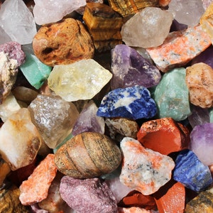 Mezcla de Brasil en Bruto para Pulido de Rocas / Cristales al por Mayor / Piedras en Bruto al por Mayor / Rocas en Bruto / Mezcla para Pulido / Piedras Decorativas / Lapidario / 1 LB