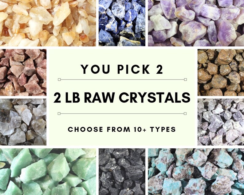 2 LB RAW CRYSTALS-You Pick 2-Wholesale Crystals-Bulk Crystals-Rough Rocks-Healing Crystals-Raw Gemstones-Amethyst Rough-Rose Quartz Rough 