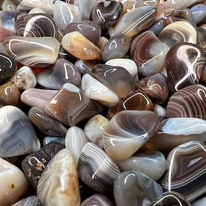 Gray Botswana Agate Tumbled Gemstones-Tumbled Botswana Agate Grey-Polished Gemstones-Bulk Crystals-Crystals-Healing Crystals
