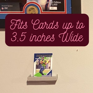4 Sports Card Wall Display Stands | Fits 3.5 Inch wide Cards | 3D Printed Trading Card Stand| Display Graded Baseball Football Cards on Wall