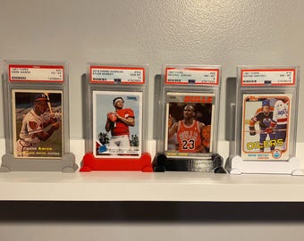 6 PSA Graded Card Display Stands | 3D Printed, Sports Trading Card (Set of 6)