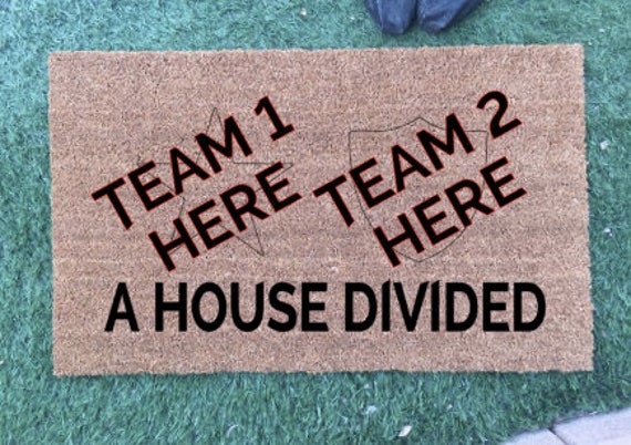 A House Divided Football Doormat