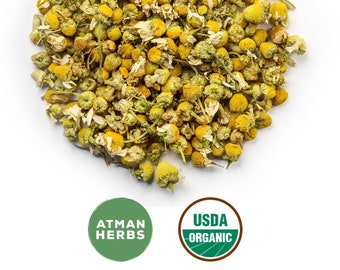 Organic Chamomile Flower, | BULK | Whole, Cut, 1LB | Organic Chamomile Tea
