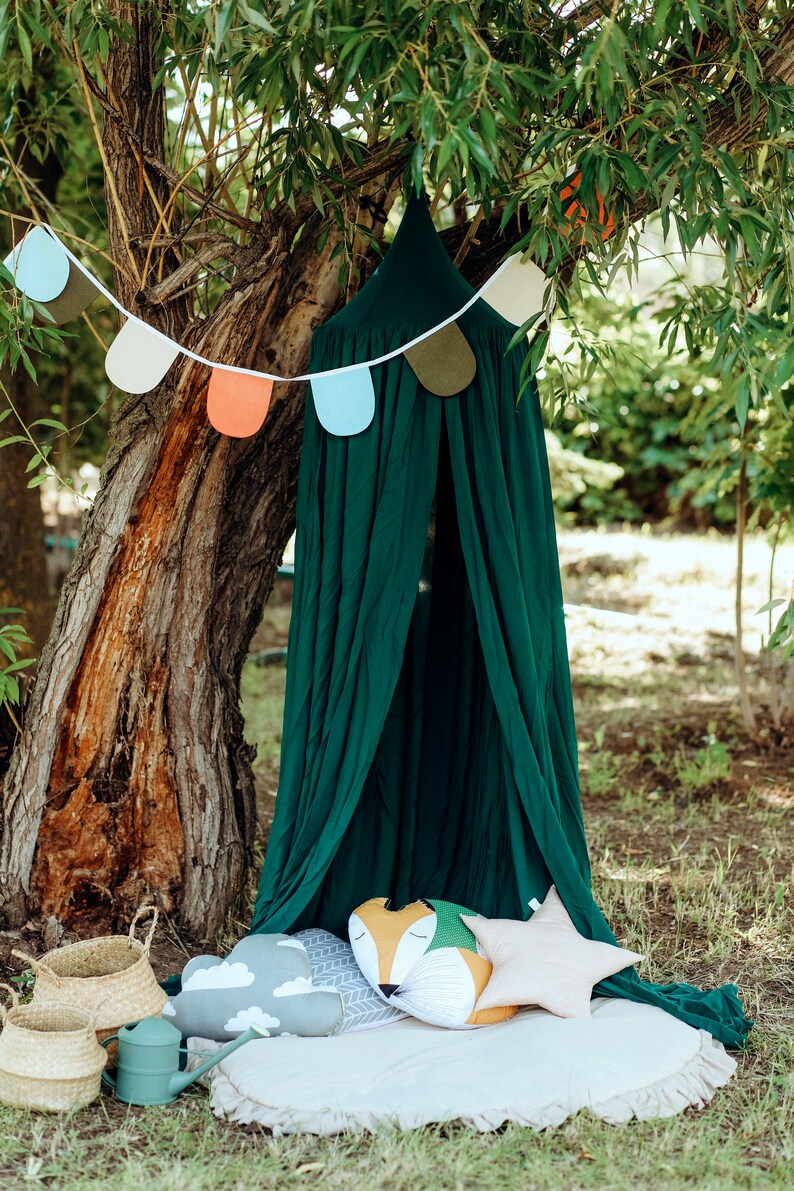 Emerald Green Bed Canopy Canopy Bed Curtains Green Crib Etsy UK