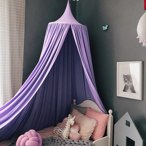 purple bed tent