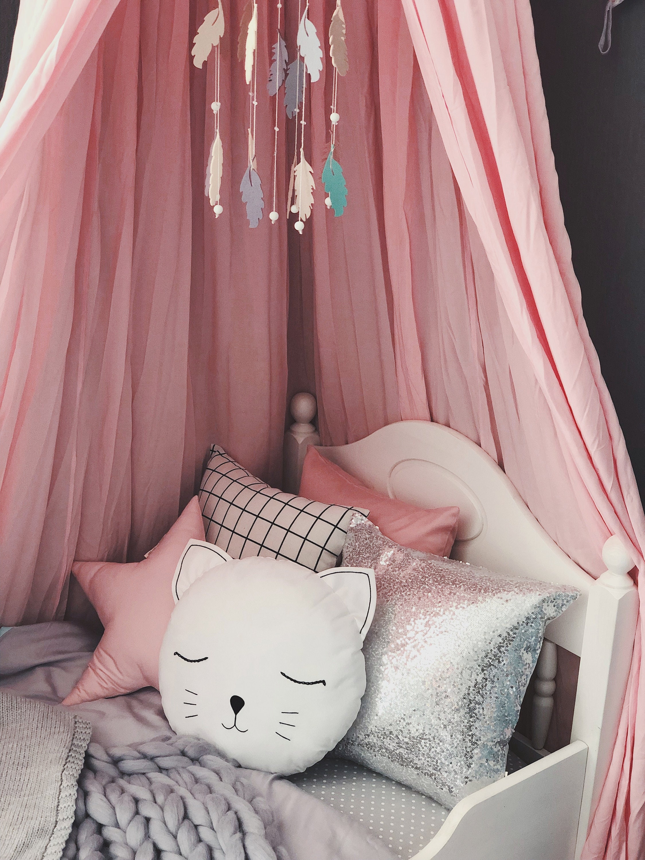 Blush Pink Bed Canopy Princess Bed Canopy Reading Nook by Etsy