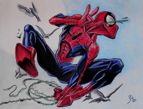 Speed Drawing of The Amazing Spider-Man How to Draw Time Lapse Art