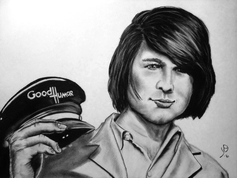 Original Charcoal Art by Joseph Olsson 18X24 Good Humor Brian Wilson