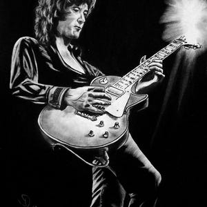 Jimmy Page - Original Charcoal Art by Joseph Olsson
